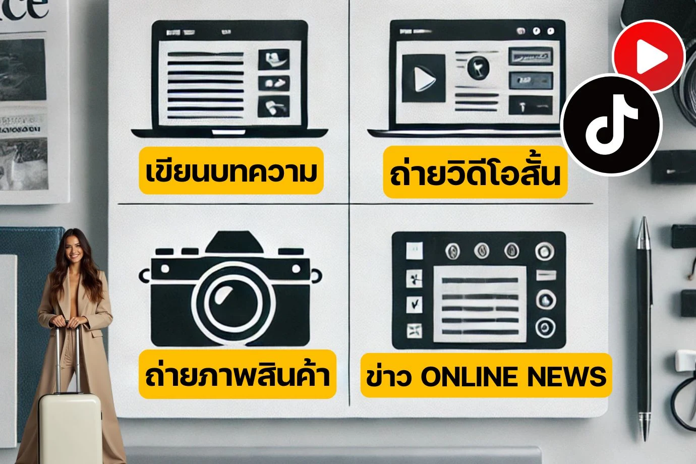 บริการ: เนรมิตบทความอธิบายสินค้า วิดีโอสั้น ถ่ายภาพสินค้า และข่าวออนไลน์โปรโมทครบวงจร