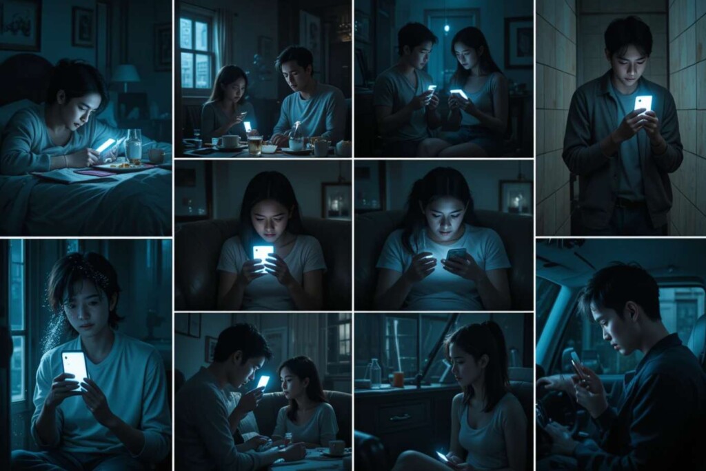  playing a mobile game