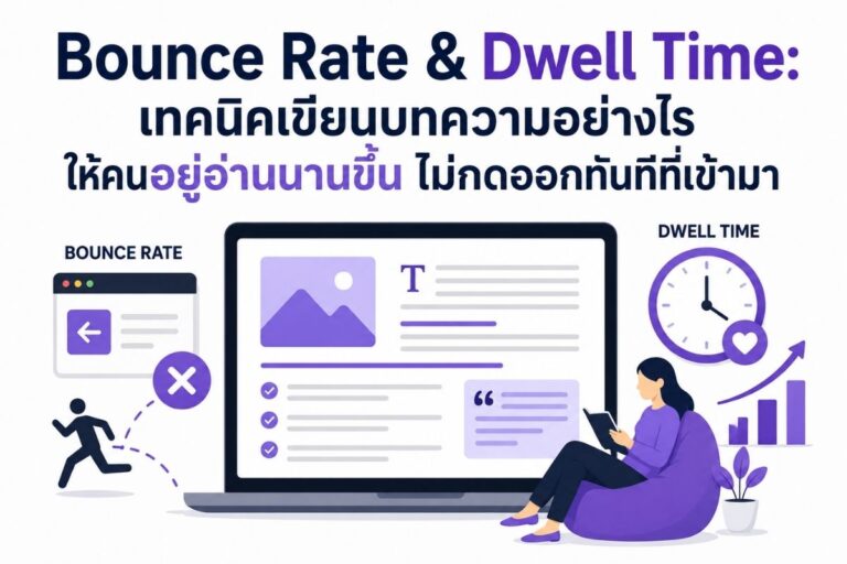 Bounce Rate & Dwell Time: เทคนิคเขียนบทความอย่างไรให้คนอยู่อ่านนานขึ้น ไม่กดออกทันทีที่เข้ามา