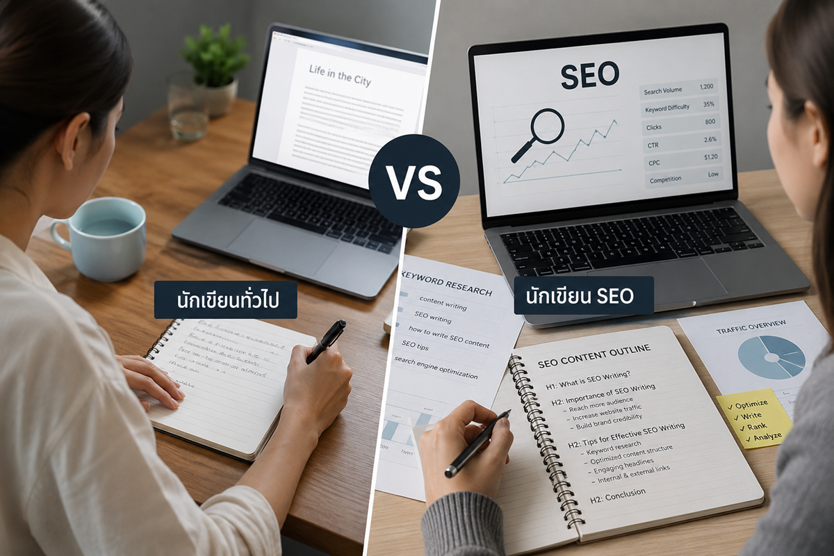 ความแตกต่างระหว่างนักเขียนทั่วไปกับนักเขียน SEO