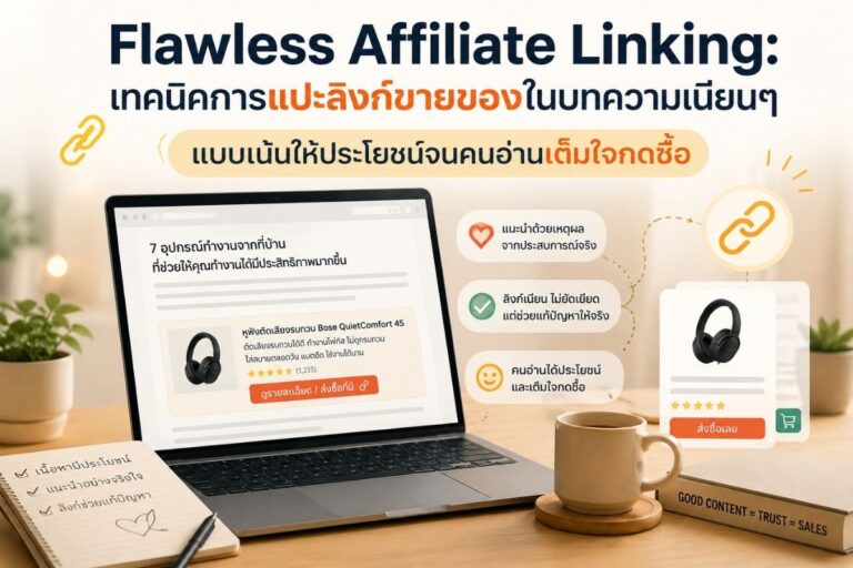 Flawless Affiliate Linking: เทคนิคการแปะลิงก์ขายของในบทความเนียนๆ แบบเน้นให้ประโยชน์จนคนอ่านเต็มใจกดซื้อ