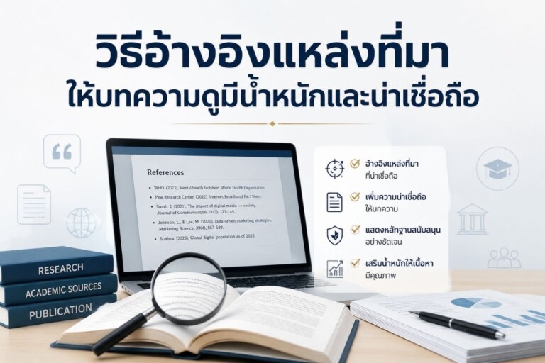 สร้าง Trust ด้วยข้อมูล: วิธีอ้างอิงแหล่งที่มาให้บทความดูมีน้ำหนักและน่าเชื่อถือ