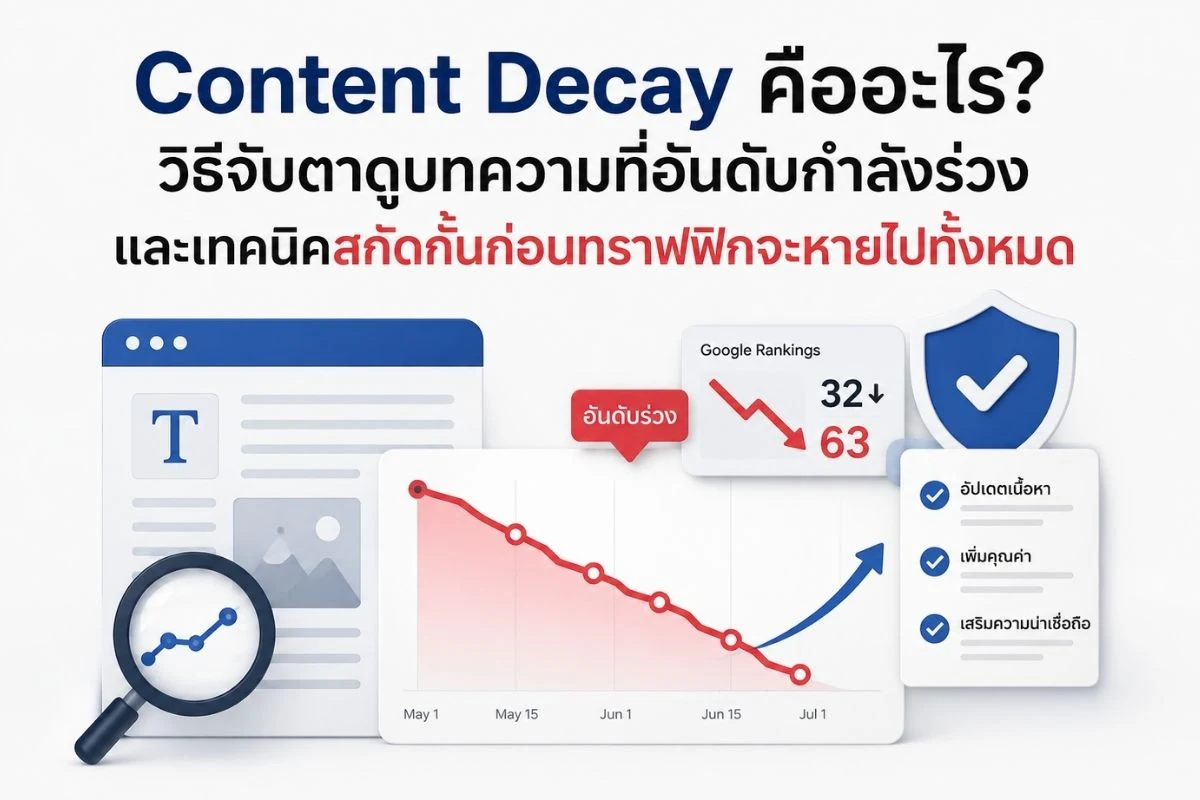 Content Decay คืออะไร? วิธีจับตาดูบทความที่อันดับกำลังร่วง และเทคนิคสกัดกั้นก่อนทราฟฟิกจะหายไปทั้งหมด