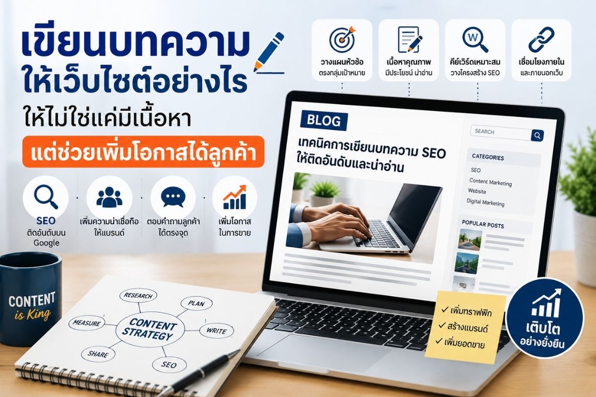 เขียนบทความให้เว็บไซต์อย่างไร ให้ไม่ใช่แค่มีเนื้อหา แต่ช่วยเพิ่มโอกาสได้ลูกค้า
