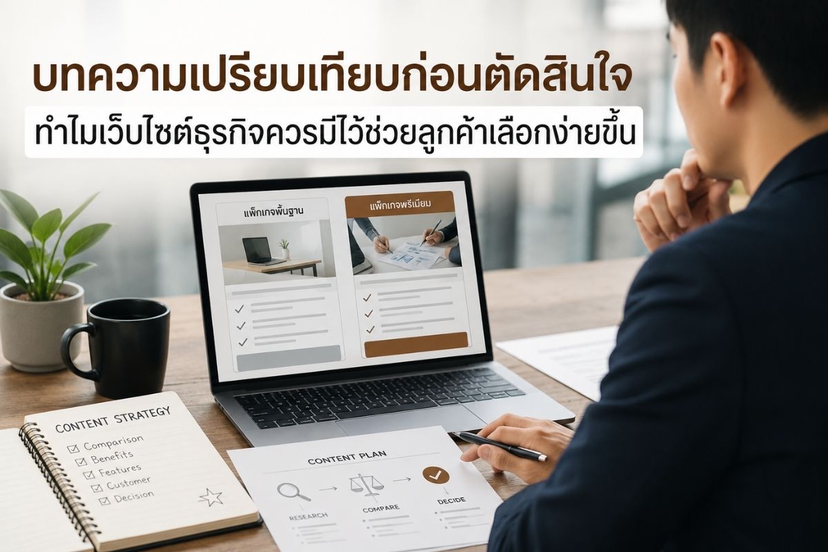 บทความเปรียบเทียบก่อนตัดสินใจ ทำไมเว็บไซต์ธุรกิจควรมีไว้ช่วยลูกค้าเลือกง่ายขึ้น